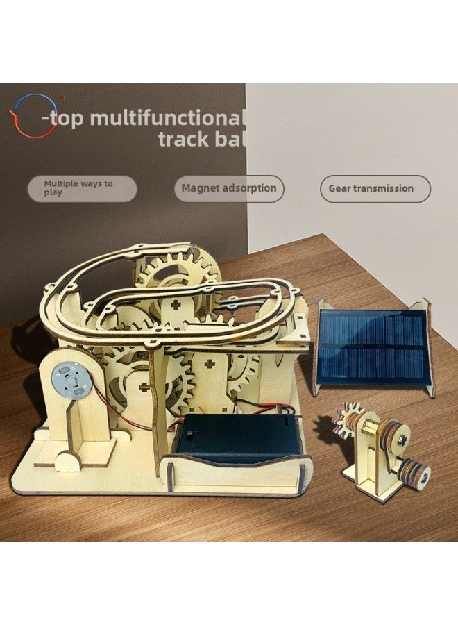 Multifunctional Mechanical Transmission Model Children's Assembled Toys Handmade Diy Three-dimensional Ornaments Wooden Track Ball-Color:Multifunctional Mechanical Ball - Image 2