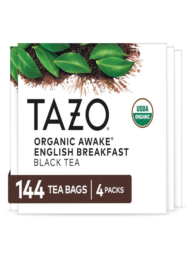 TAZO Organic Awake English Breakfast Black Tea Bags, Bold Traditional Breakfast-Style Black Tea, 144 Total Tea Bags (36ct - Pack of 4) - Image 1
