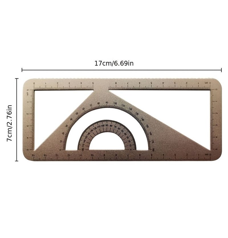 Red 5.91 Inch Multipurpose Ruler Triangle Protractor Plate - Image 2