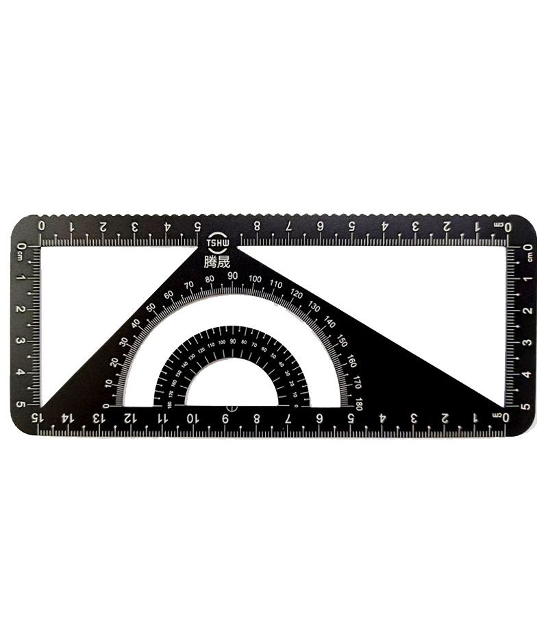 Red 5.91 Inch Multipurpose Ruler Triangle Protractor Plate - Image 1