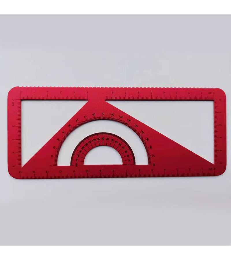 Red 5.91 Inch Multipurpose Ruler Triangle Protractor Plate - Image 4