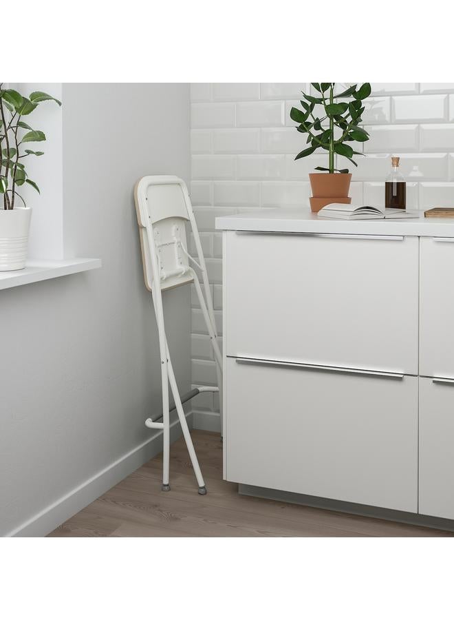 Zaboon Bar Stool With Backrest, Foldable, White/White, 63 Cm - Image 3