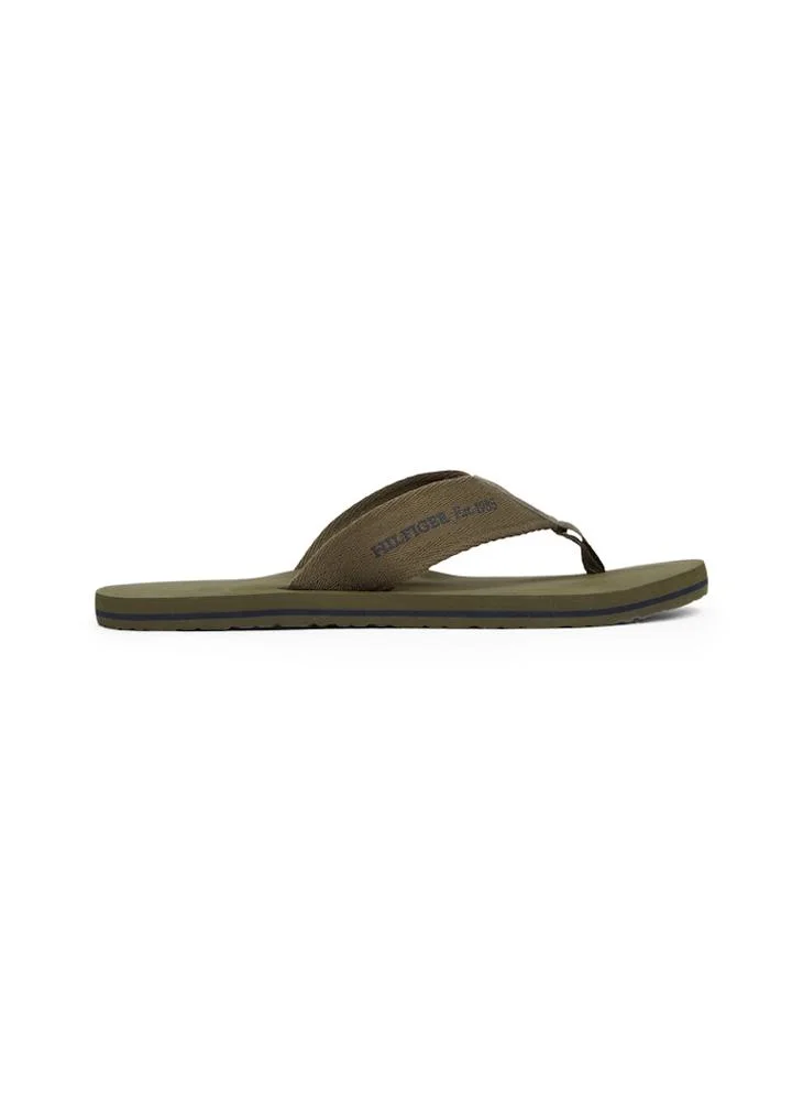 تومي هيلفيغر Monogram Thongs Beach Flip Flops