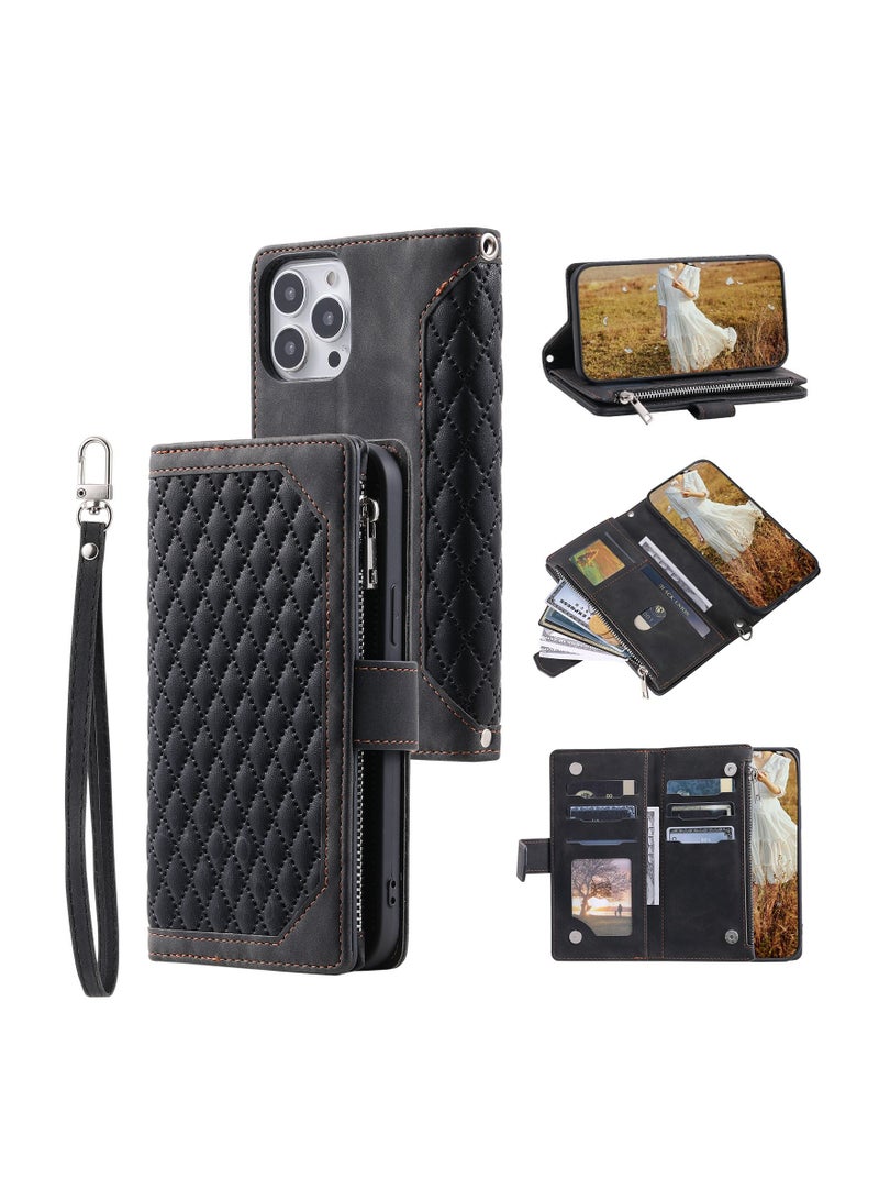 Suteni Flip Cover Leather Hidden Card Slots Phone Case for iPhone - Image 3