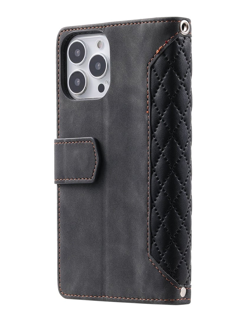 Suteni Flip Cover Leather Hidden Card Slots Phone Case for iPhone - Image 2