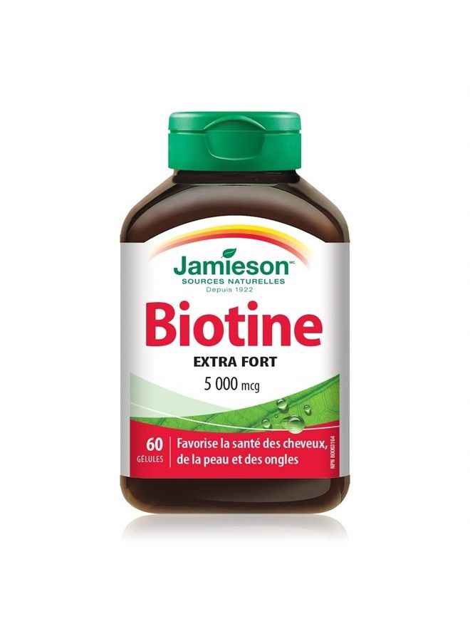 Jamieson Biotin 5,000 mcg 60 Capsules - Image 2