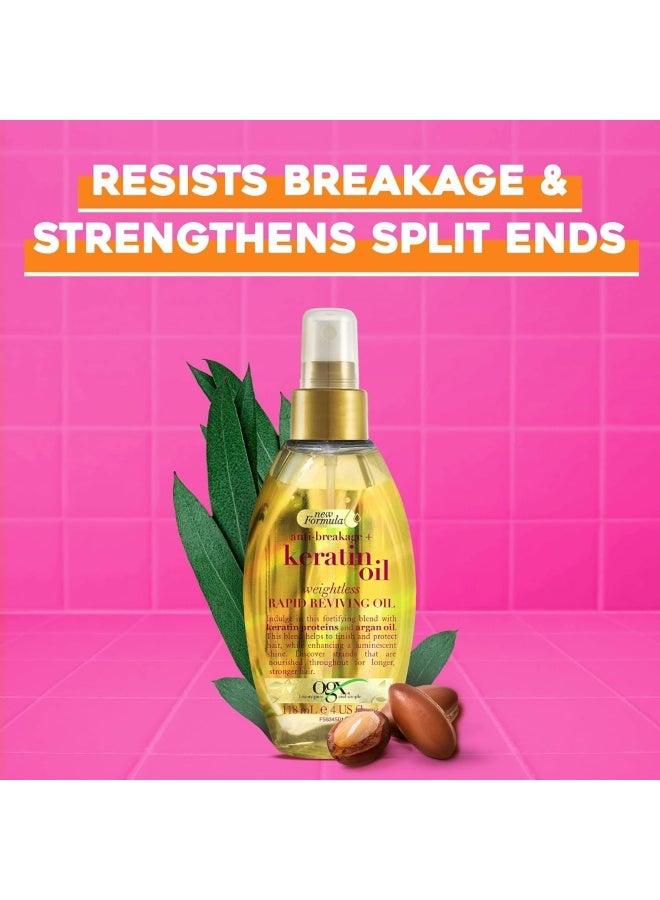 Ogx Anti-Breakage Keratin Hair Oil For Damaged Hair With Argan Oil Frizz Control & Shine 118ml - Image 2