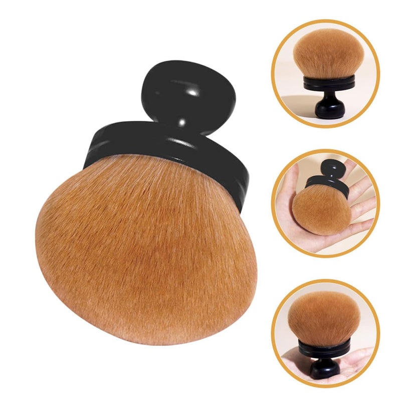 Multifunctional Blush Makeup Brush Large Powder Brush Soft Fluffy Black Face for Women Professional Blush for Cheeks and Setting Loose Powder Travel Size Cosmetic - Image 4