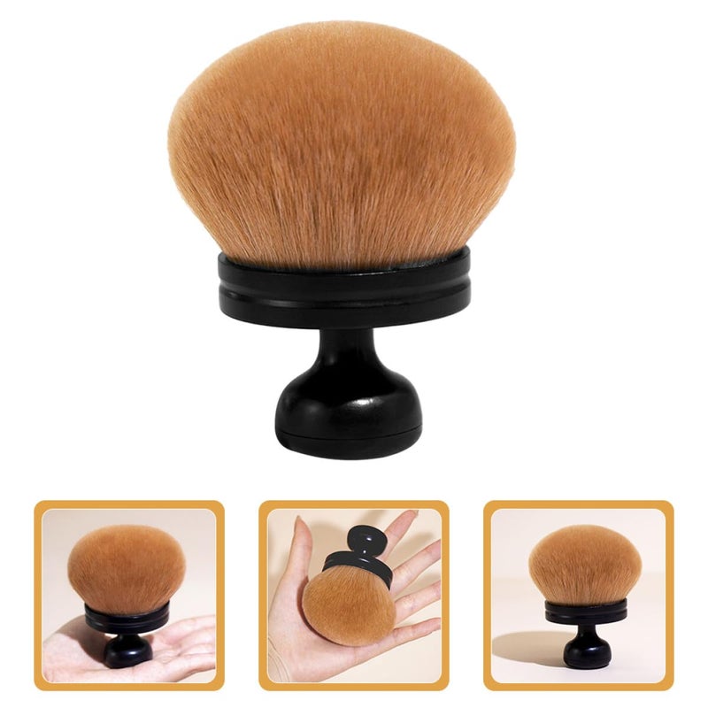 Multifunctional Blush Makeup Brush Large Powder Brush Soft Fluffy Black Face for Women Professional Blush for Cheeks and Setting Loose Powder Travel Size Cosmetic - Image 3