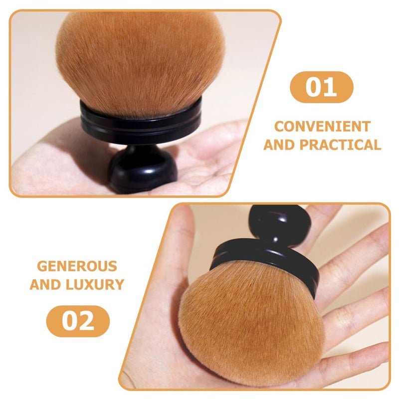 Multifunctional Blush Makeup Brush Large Powder Brush Soft Fluffy Black Face for Women Professional Blush for Cheeks and Setting Loose Powder Travel Size Cosmetic - Image 5