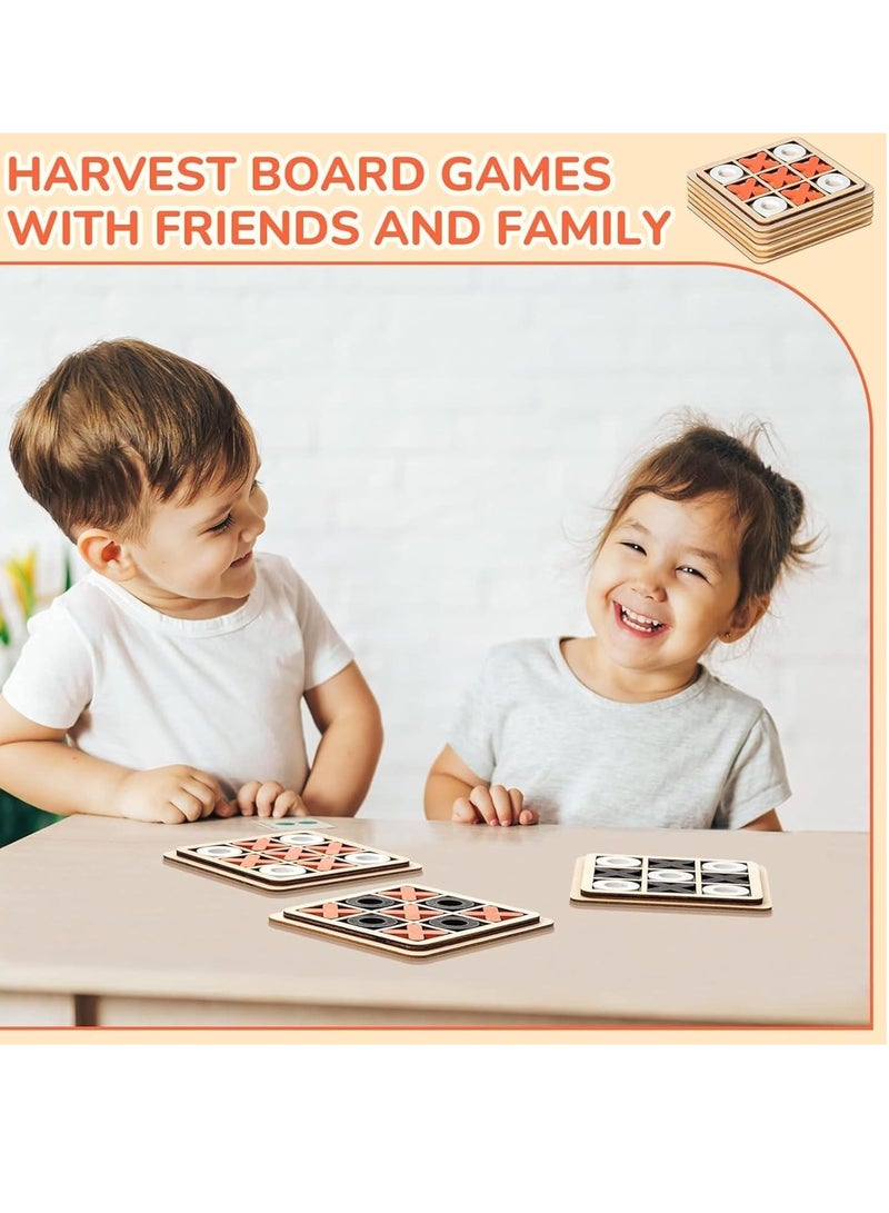 ARGT 8 قطع لعبة إكس أو الخشبية – ألعاب لوحية عائلية صغيرة – لعبة شطرنج إكس أو الكلاسيكية – لغز استراتيجي تعليمي – لعبة خشبية مناسبة للسفر للأطفال والمراهقين والبالغين – هدايا وم favors حفلات - Image 3