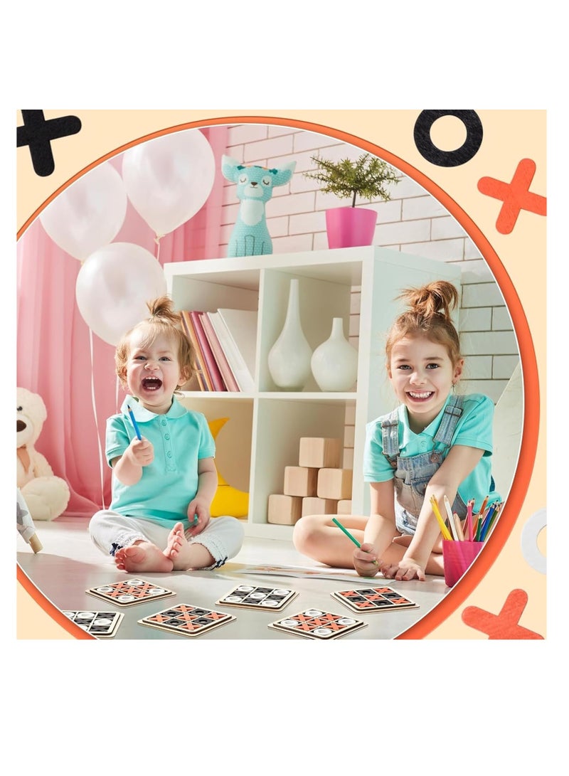 ARGT 8 قطع لعبة إكس أو الخشبية – ألعاب لوحية عائلية صغيرة – لعبة شطرنج إكس أو الكلاسيكية – لغز استراتيجي تعليمي – لعبة خشبية مناسبة للسفر للأطفال والمراهقين والبالغين – هدايا وم favors حفلات - Image 4