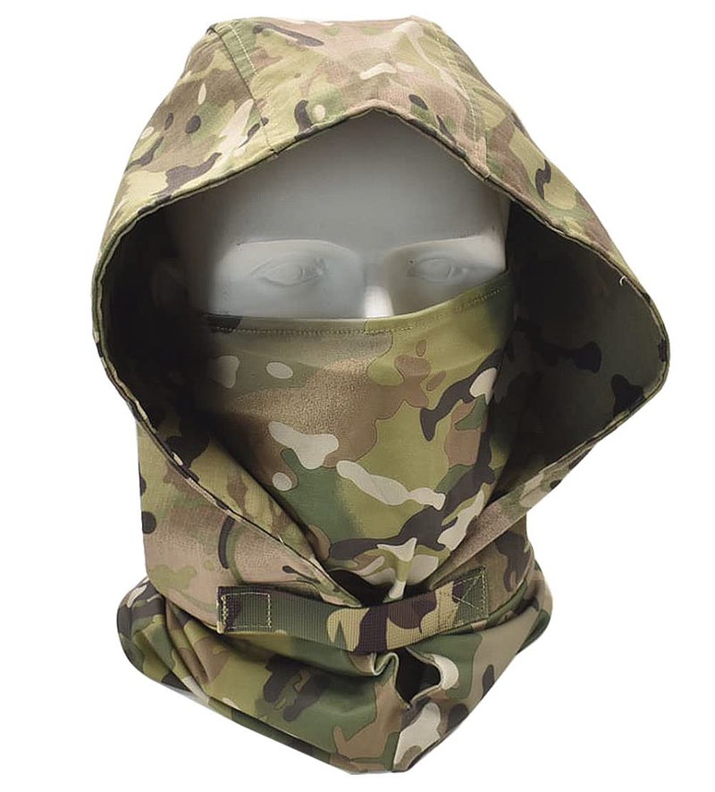 JFFCESTORE Ear Protection Foldable Half Face Airsoft Mesh Mask with Goggles and Headgear Hoods Protective Paintball Headgear Mask Tactical Lower Face Protective Mask CP - Image 3