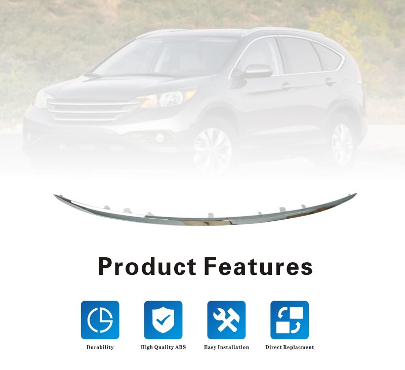 SOSEGA Front Upper Grille Grill Molding Trim Plastic Chrome Replacement For HONDA CR-V 2012 2013 2014 EX, EX-L, LX, Touring HO1217107 - Image 3