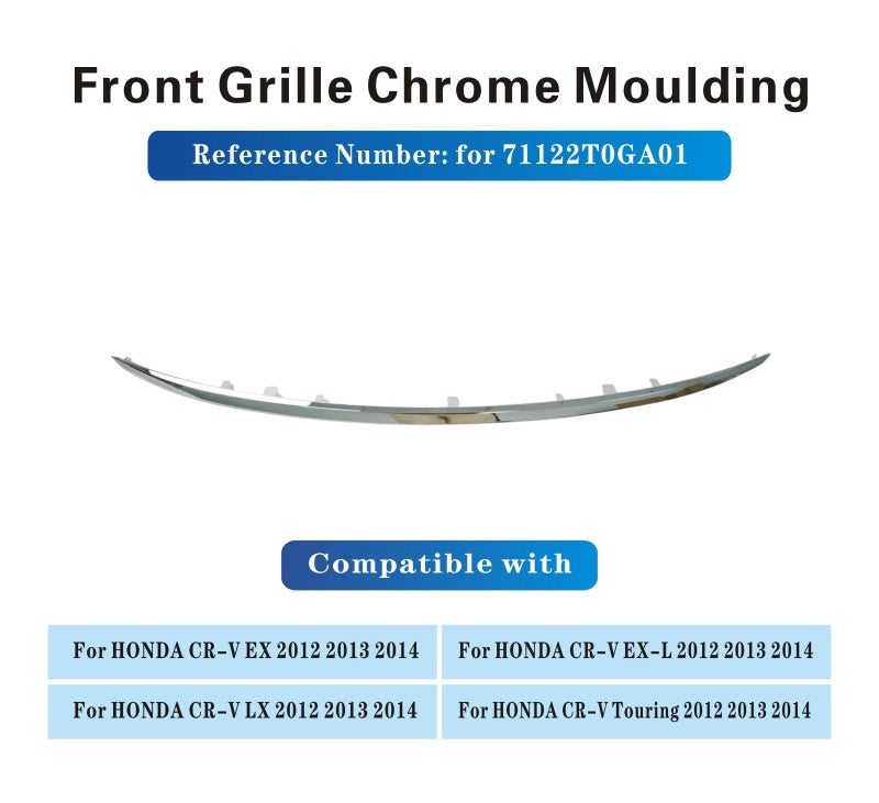 SOSEGA Front Upper Grille Grill Molding Trim Plastic Chrome Replacement For HONDA CR-V 2012 2013 2014 EX, EX-L, LX, Touring HO1217107 - Image 2