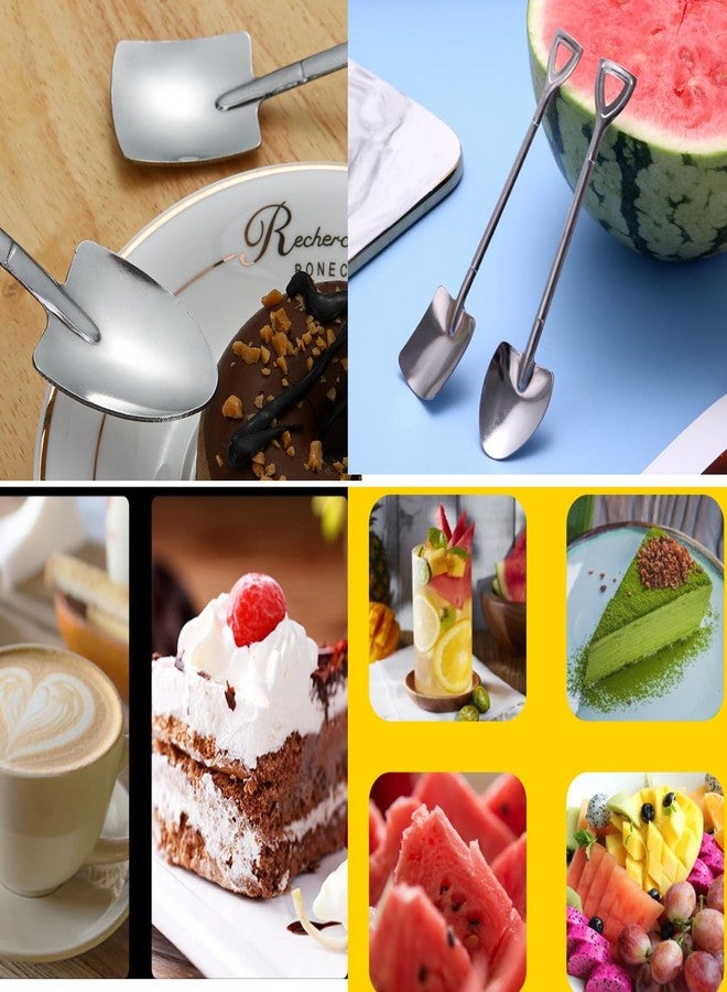Dancepanda Shovel Spoons for Desserts,10 PCS Mini Dessert Spoon Small Ice Cream Stainless Steel Spoons Fruit Spoon -6 inch (Pointed) - Image 5