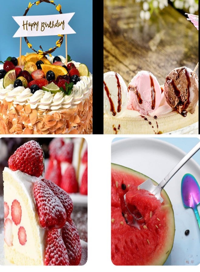 Dancepanda Shovel Spoons for Desserts,10 PCS Mini Dessert Spoon Small Ice Cream Stainless Steel Spoons Fruit Spoon -6 inch (Pointed) - Image 4