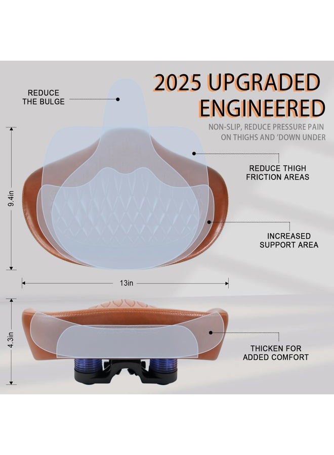 BUCKLOS New Noseless Bike Seat for Comfort Men&Women Extra Wide Bicycle Seat Cushion Oversized Comfortabele Foam Padded Bike Saddle for Peloton Exercise Bike Ebike Cruiser Bikes - Image 3