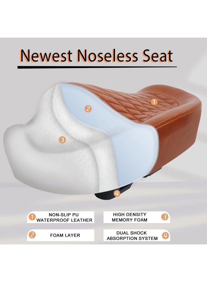 BUCKLOS New Noseless Bike Seat for Comfort Men&Women Extra Wide Bicycle Seat Cushion Oversized Comfortabele Foam Padded Bike Saddle for Peloton Exercise Bike Ebike Cruiser Bikes - Image 4