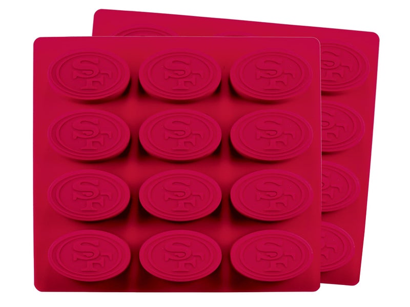 MasterPieces Game Day Set - FanPans NFL San Francisco 49ers - Silicone Ice Cube Trays Two Pack - Dishwasher Safe