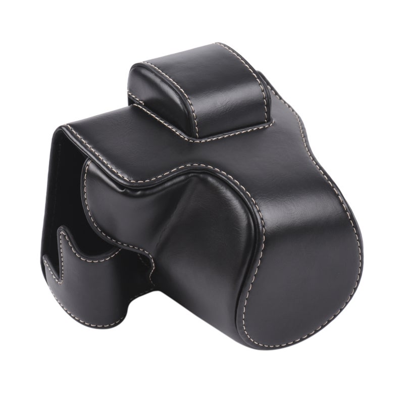 Full Body Camera Case: Black PU Leather - Lightweight Durable Detachable Front Cap Camera Bag - With Shoulder Strap 1/4 Inch Thread for Travel Outdoor Photography - Image 1