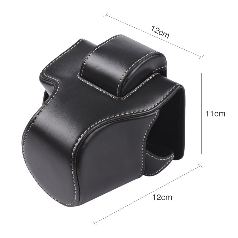 Full Body Camera Case: Black PU Leather - Lightweight Durable Detachable Front Cap Camera Bag - With Shoulder Strap 1/4 Inch Thread for Travel Outdoor Photography - Image 4