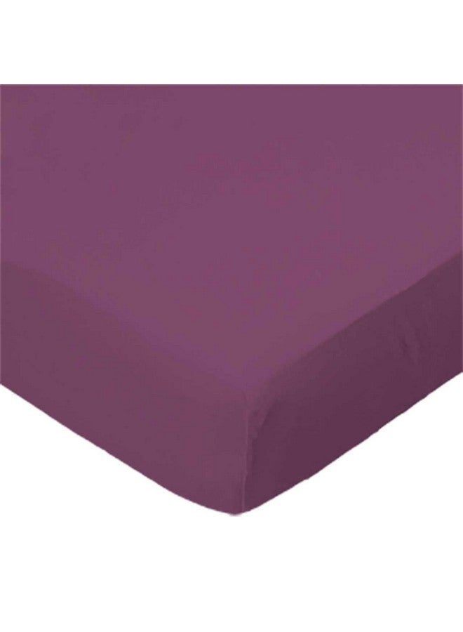 SHEETWORLD.COM SheetWorld Fitted 100% Cotton Percale Portable Mini Crib Sheet 24 x 38, Solid Orchid Woven, Made in USA - Image 1