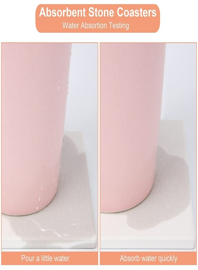 Colovis 24 Pack Ceramic Tiles for Crafts with 2 Holders, White Unglazed Blank Ceramic Coasters with Self-Adhesive Cork Backing Pads for Acrylic Pouring, Painting, Make Your Own DIY Coasters (Square) - Image 3