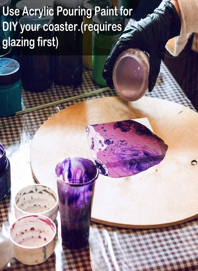 Colovis 24 Pack Ceramic Tiles for Crafts with 2 Holders, White Unglazed Blank Ceramic Coasters with Self-Adhesive Cork Backing Pads for Acrylic Pouring, Painting, Make Your Own DIY Coasters (Square) - Image 2