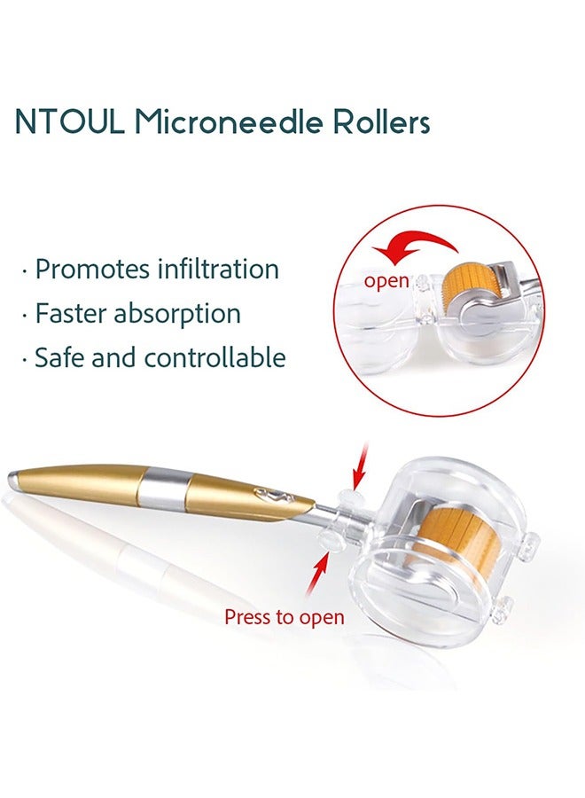 Loquat Derma Roller Microneedle Roller for Face, Titanium Beard Roller, Microneedle Roller for Skincare Tools for Women Men 0.25mm - Image 4