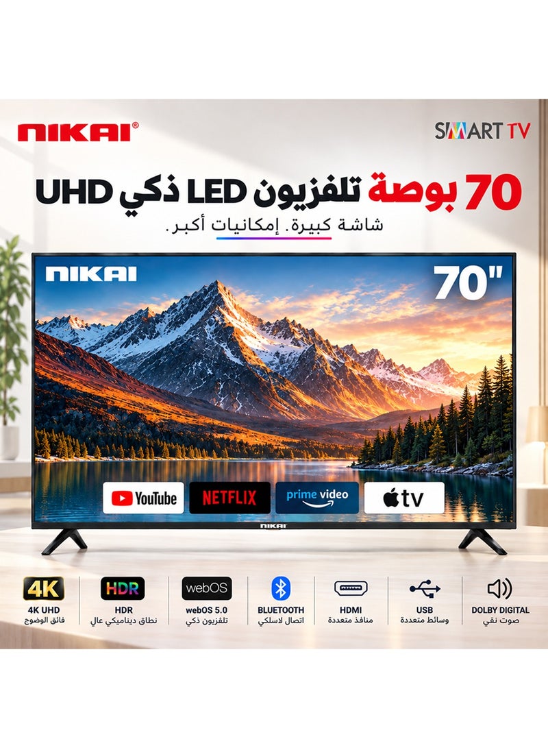 نيكاي تلفزيون ذكي 70 بوصة بدقة 4K UHD LED من السلسلة البلاتينية مع نظام WEBOS - Image 1