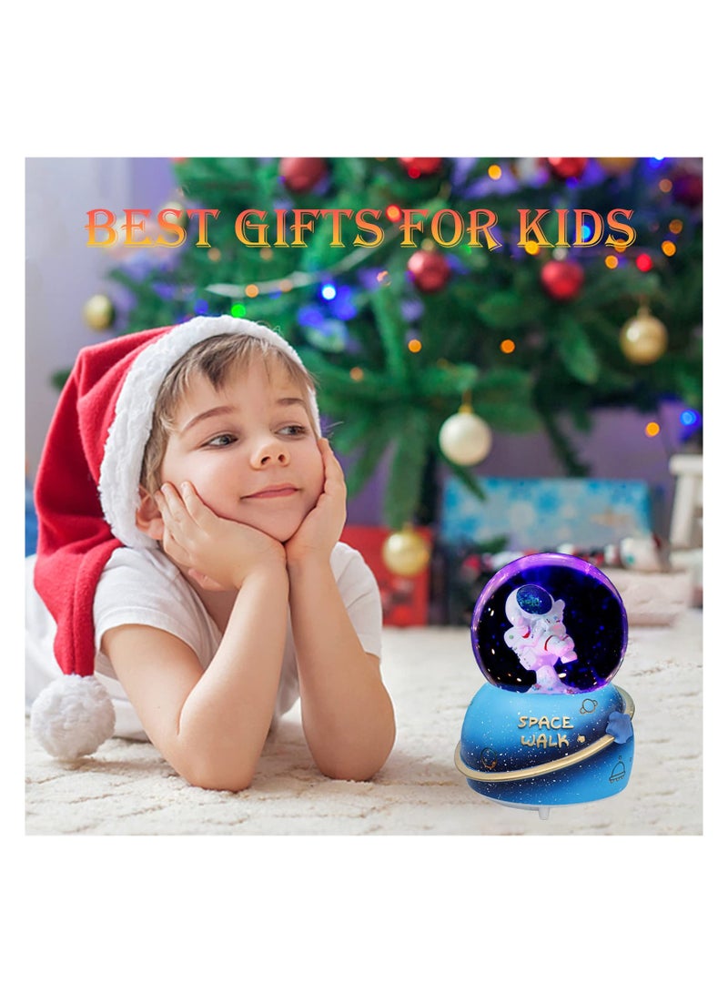 SYOSI Snow Globes for Kids, 80MM Musical Glitter Snow Globe to Take Children to Explore The Vast Starry Sky, Astronaut Toys Birthday Gifts for Boys and Girls, Space Decoration - Image 5