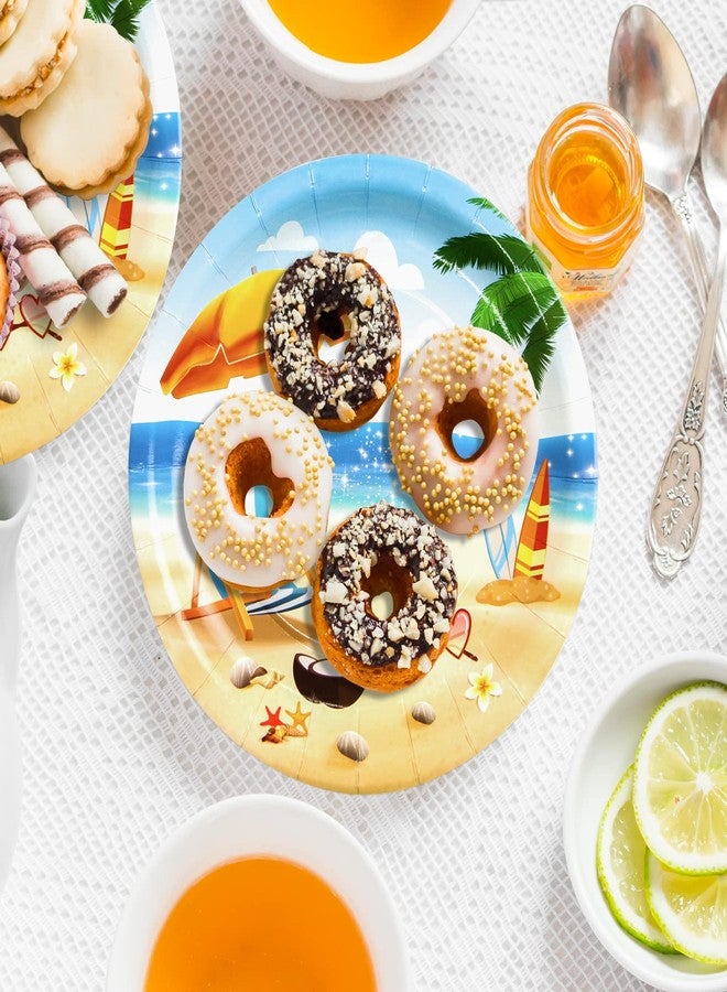 Fancy Land Beach Party Plates Summer Paper Plate for Hawaiian Summer Decoration Supplies 9 Inch 24 Packs - Image 3