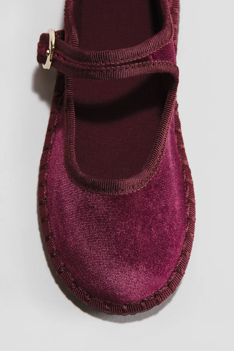 H&M Velour ballet pumps