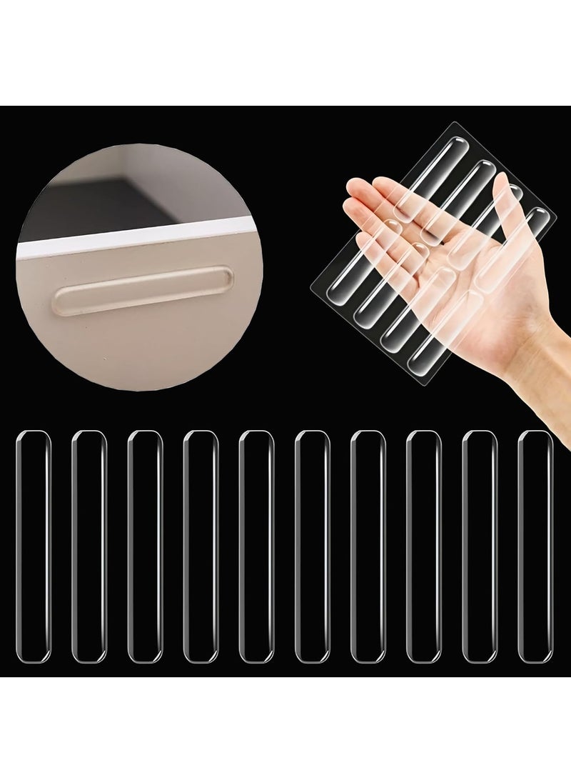 VIVUE Silicon Wall Protector 10Pcs Transparent 224 inch Strip Door Handle Bumper Soft Wall Protector Self Adhesive Door Knob for Wall Shield Guard Sliding Clear Door Bumpers Stopper Silencer Strips  - Image 1