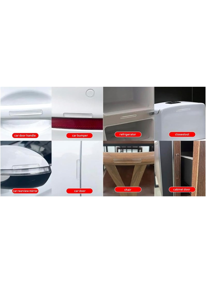 VIVUE Silicon Wall Protector 10Pcs Transparent 224 inch Strip Door Handle Bumper Soft Wall Protector Self Adhesive Door Knob for Wall Shield Guard Sliding Clear Door Bumpers Stopper Silencer Strips  - Image 2