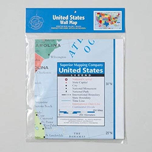Kappa عبوة من 2 خريطة جدارية بحجم ملصق من شركة سوبرير مابنج الولايات المتحدة 40 × 28 مع مدن 2 خرائط - Image 3
