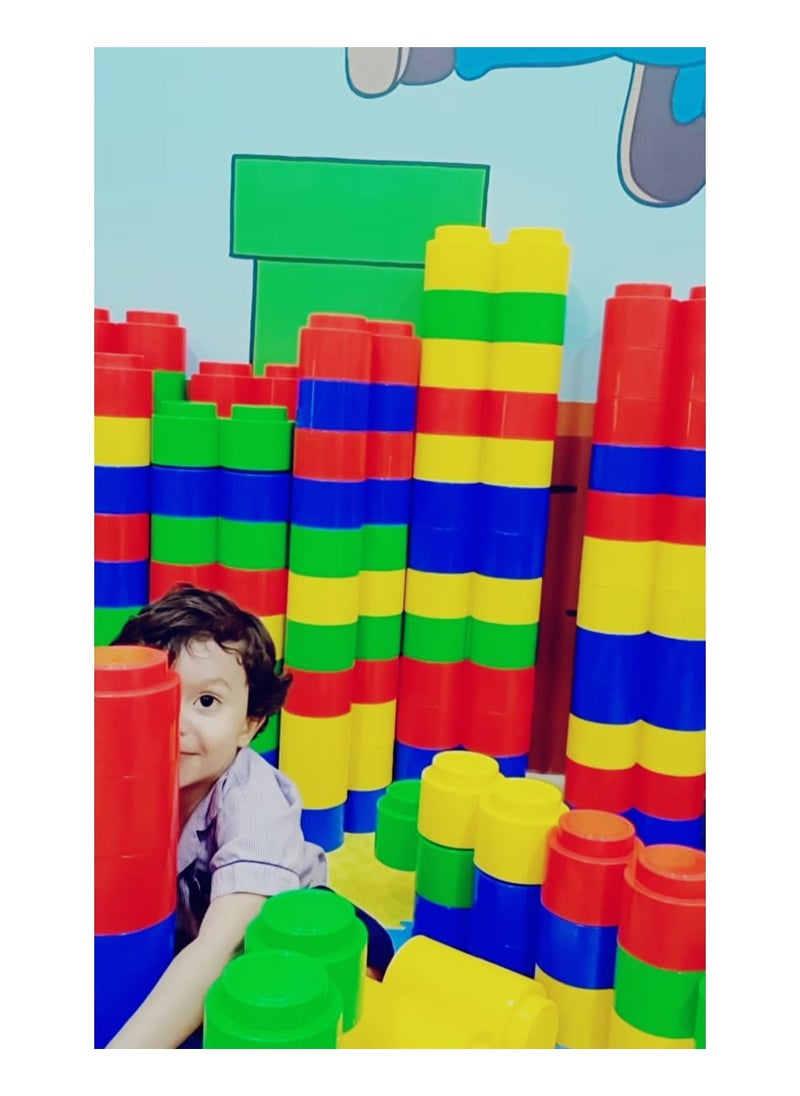 EMZJ Kids Round Block Plastic Toys Game Toys Super Brick Building Blocks for kids play KZ04006  120 PIECES  - Image 1