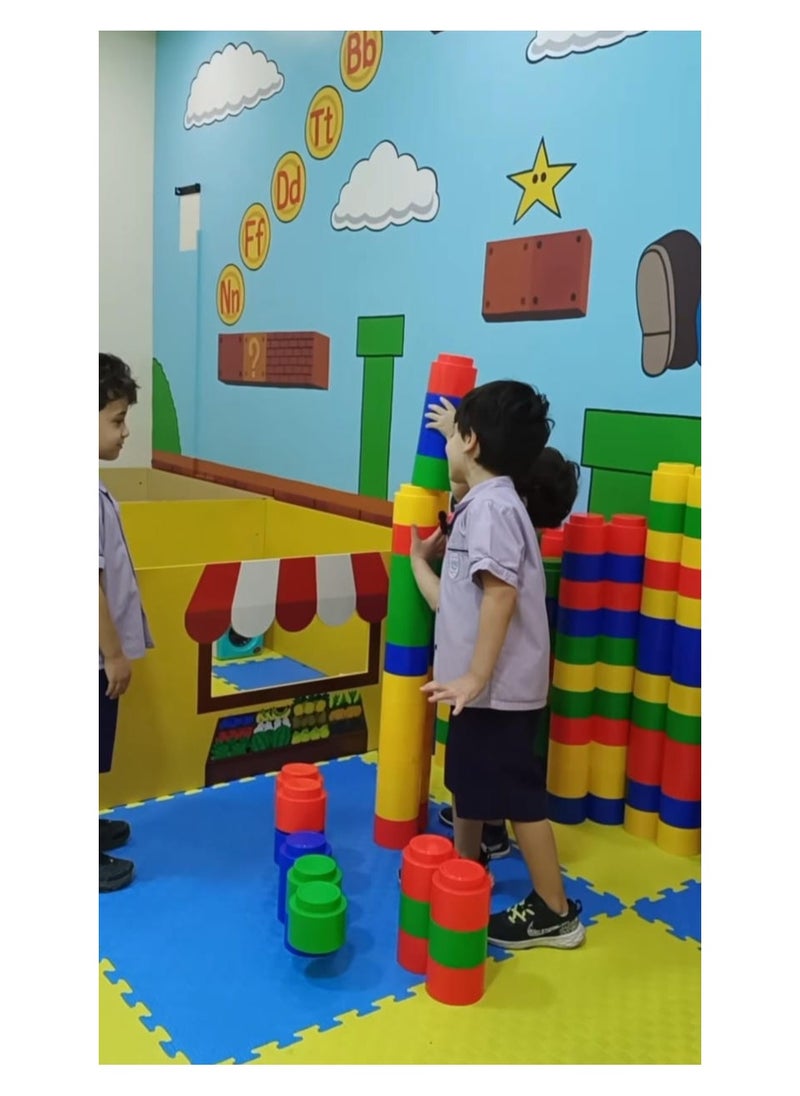 EMZJ Kids Round Block Plastic Toys Game Toys Super Brick Building Blocks for kids play KZ04006  120 PIECES  - Image 2