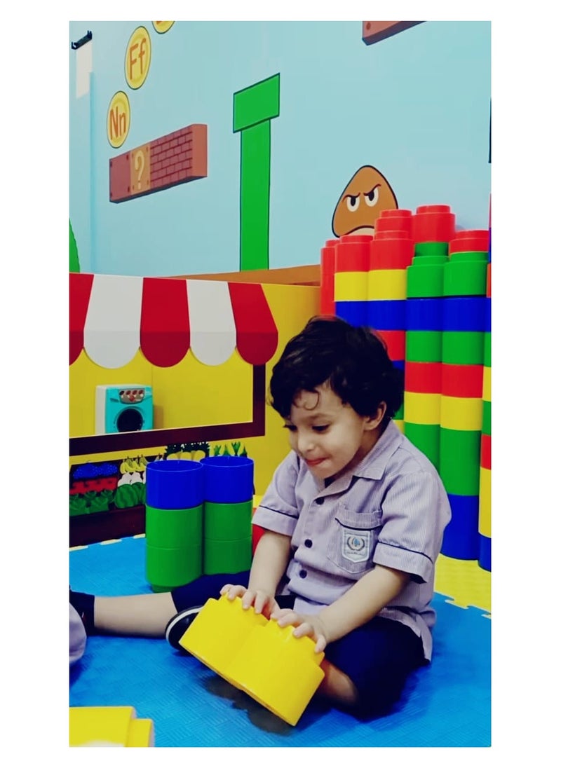 EMZJ Kids Round Block Plastic Toys Game Toys Super Brick Building Blocks for kids play KZ04006  120 PIECES  - Image 4