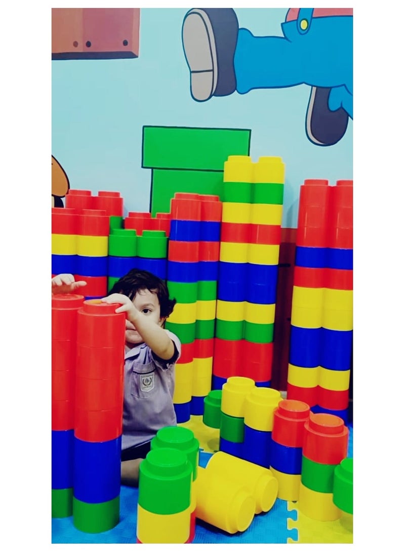 Kids Round Block Plastic Toys Game Toys Super Brick Building Blocks for kids play KZ04006  120 PIECES