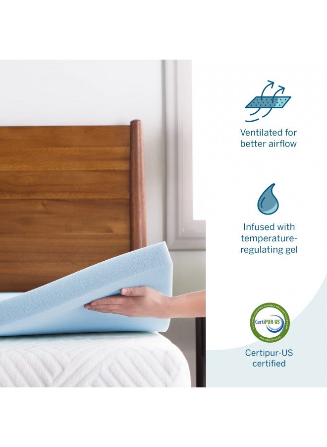LUCID Lucid 3 Inch Gel Infused Memory Foam Mattress Topper California King Ventilated Design CertiPur Certified - Image 4