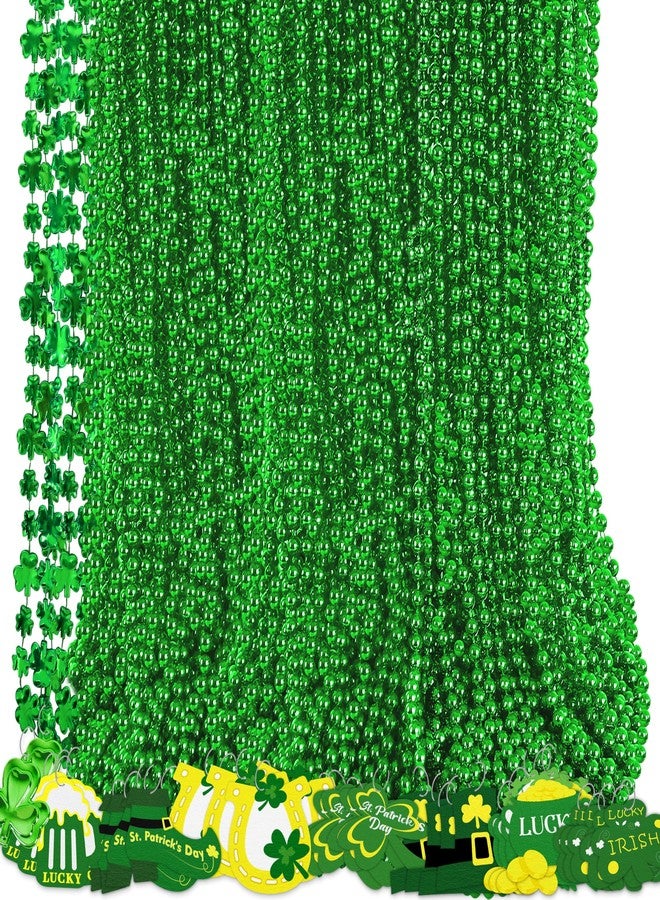 Moon Boat 72PCS St. Patrick's Day Clover Necklaces Green Beads Shamrock Party Supplies Irish Decorations Accessories - Image 1