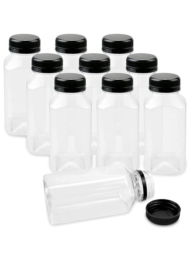 Star Cook - Star Cook 12Pcs 250ml Plastic Juice Bottles With Caps Empty Clear Plastic Bottles Bulk With Black Tamper Evident Lids For Juicing Smoothie And Other Drinks Beverage - Image 1