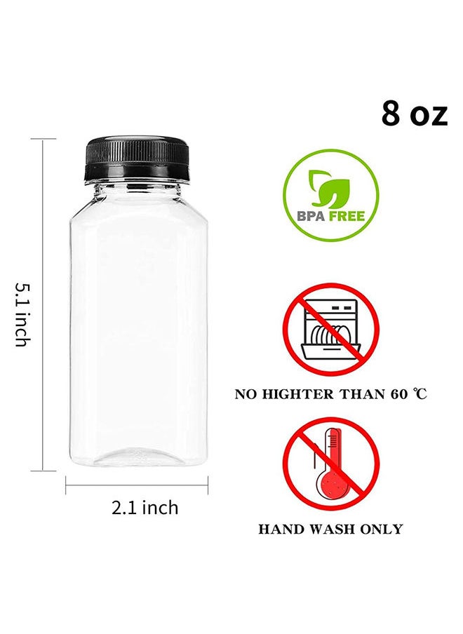 Star Cook - Star Cook 12Pcs 250ml Plastic Juice Bottles With Caps Empty Clear Plastic Bottles Bulk With Black Tamper Evident Lids For Juicing Smoothie And Other Drinks Beverage - Image 1