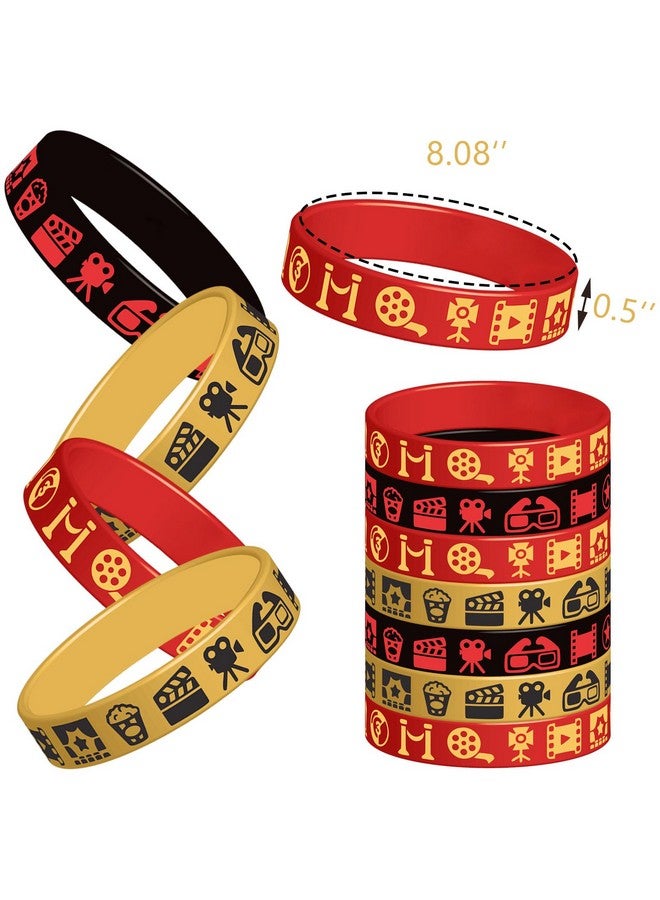 كوبا بلاي أساور مطاطية من CupaPlay، 48 قطعة، هدايا حفلات ليلة الأفلام - لوازم حفلات بطابع أفلام هوليوود، زينة لأعياد الميلاد، أساور سيليكون، هدايا حفلات - Image 2