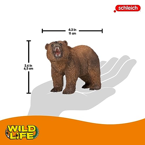 Schleich Wild Life Realistic Grizzly Bear Figurine HandPainted and Detailed Animal Figure for Kids Perfect Toy for Fun and Imaginative Adventures Gift for Boys and Girls Ages 3 26 inch - Image 3