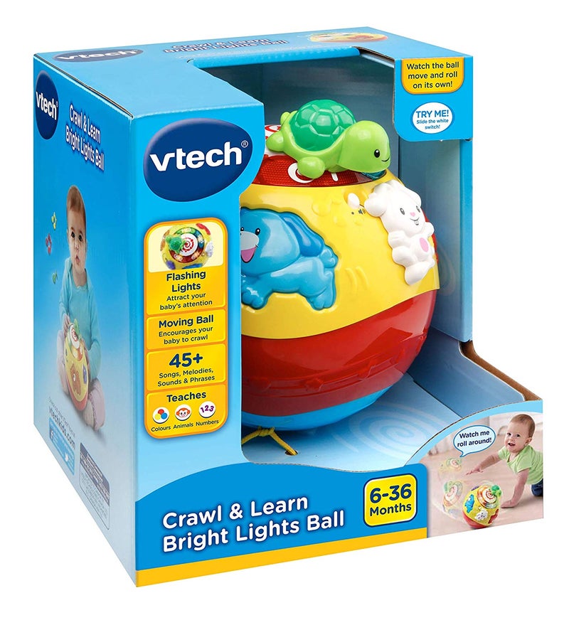 Vtech - Crawl & Learn Bright Magical Lights Ball - Multicolour | Moving ball! Press the chunky buttons to meet the animals, learn numbers, and hear 4 songs and 12 melodies | Suitable ages 6 m + up - Image 4
