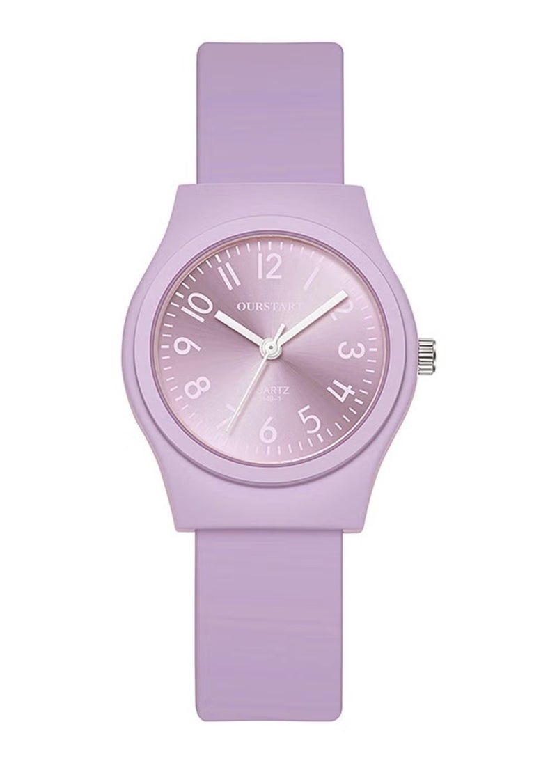 OURSTART Women's watch time easy to read dial jelly belt women's simulation round silicone wrist watch gift for friends and family  - Image 1