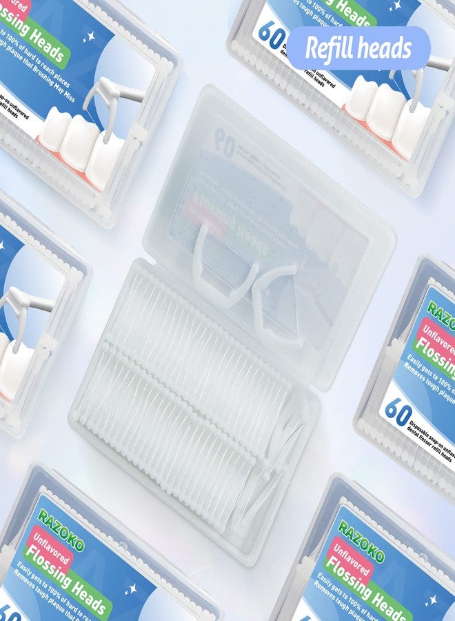 RAZOKO Disposable Snap-On Flosser Refill Heads 180 Count Fits for RAZOKO Dental Floss Handle - Image 5